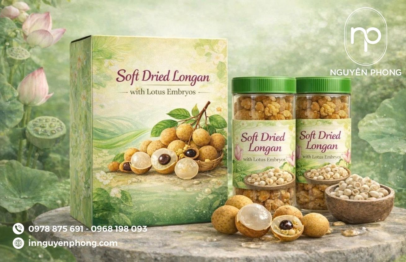 Mẫu in hộp giấy đựng long nhãn thiết kế đẹp 